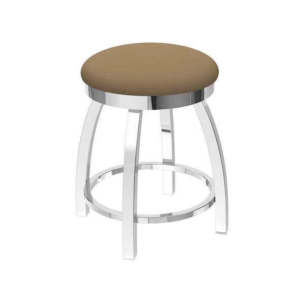 18" Swivel Vanity Stool, Chrome Finish, Canter Sand Seat